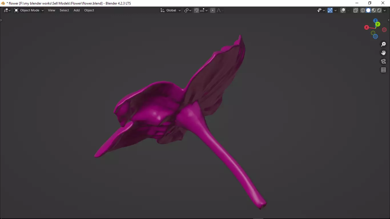 Flower Low-poly 3D model_29