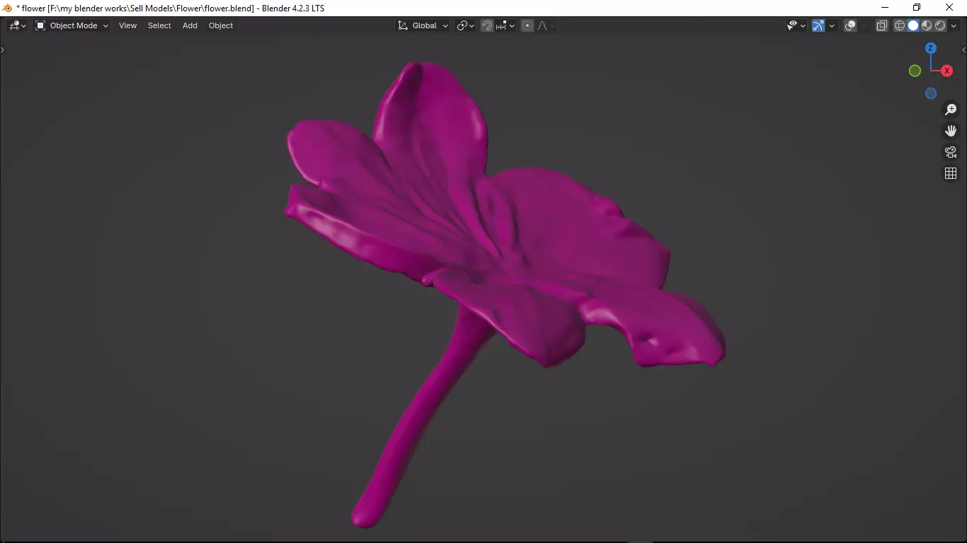 Flower Low-poly 3D model_25