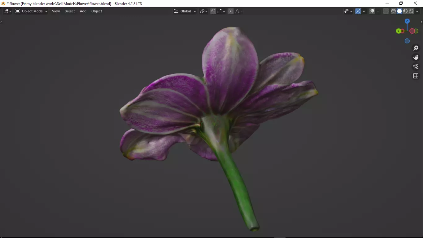 Flower Low-poly 3D model_11