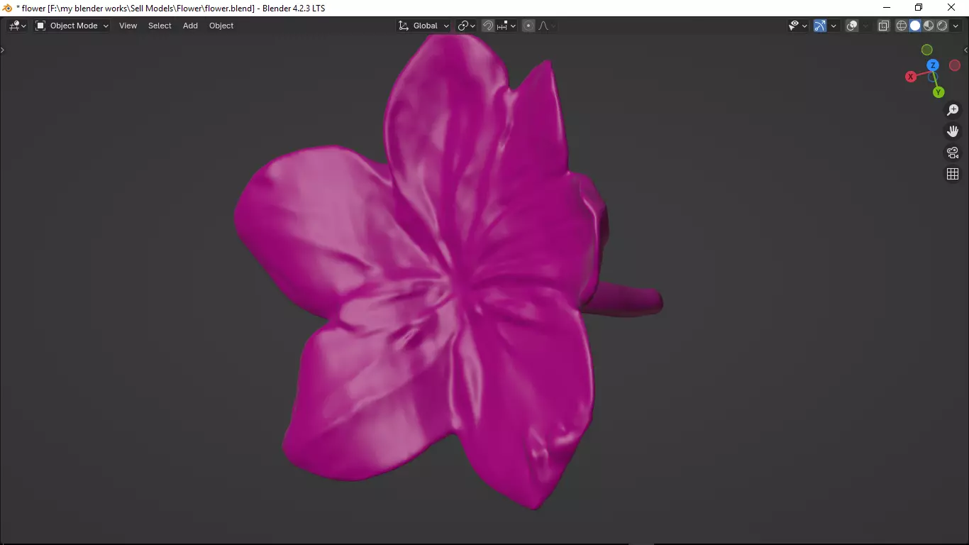 Flower Low-poly 3D model_33