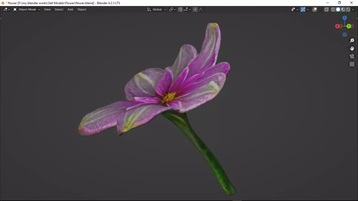 Flower Low-poly 3D model_8