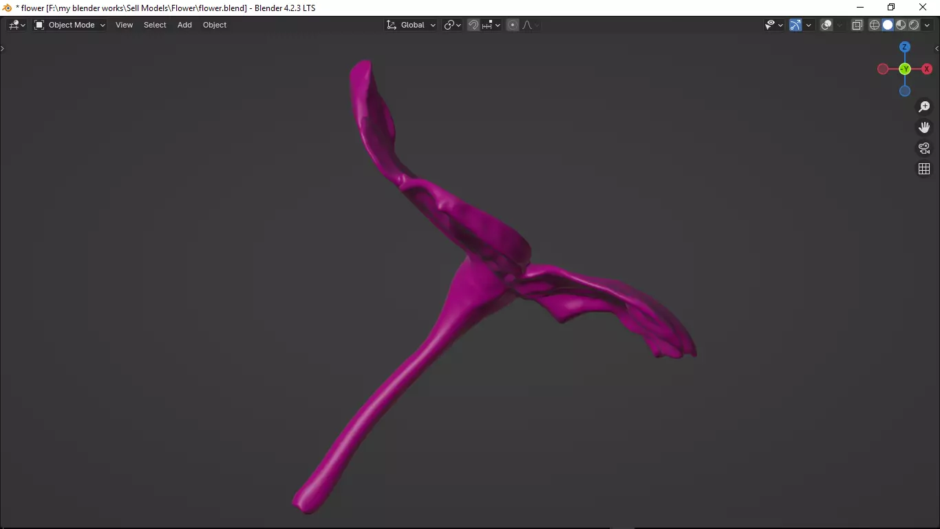 Flower Low-poly 3D model_24