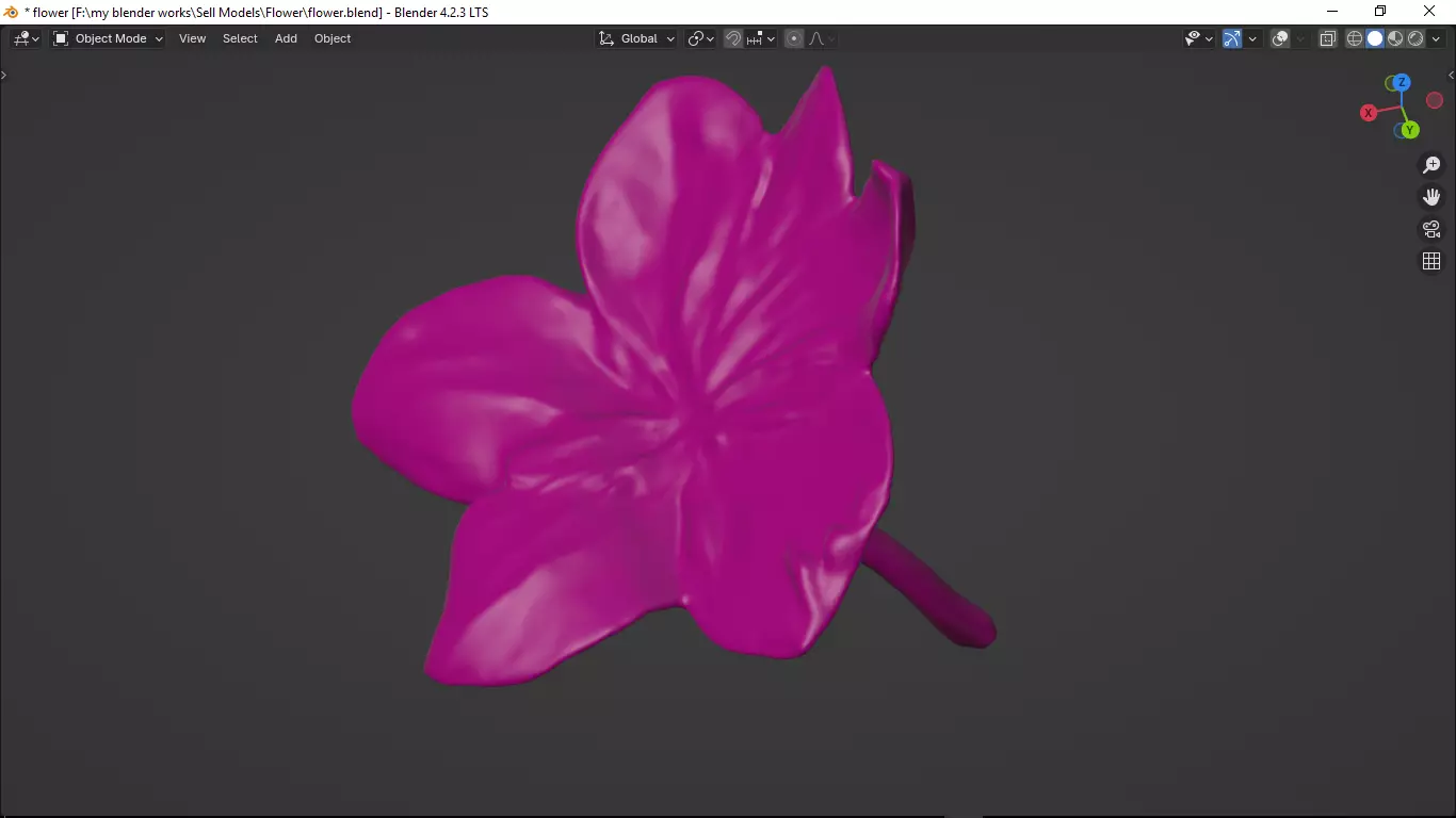 Flower Low-poly 3D model_32
