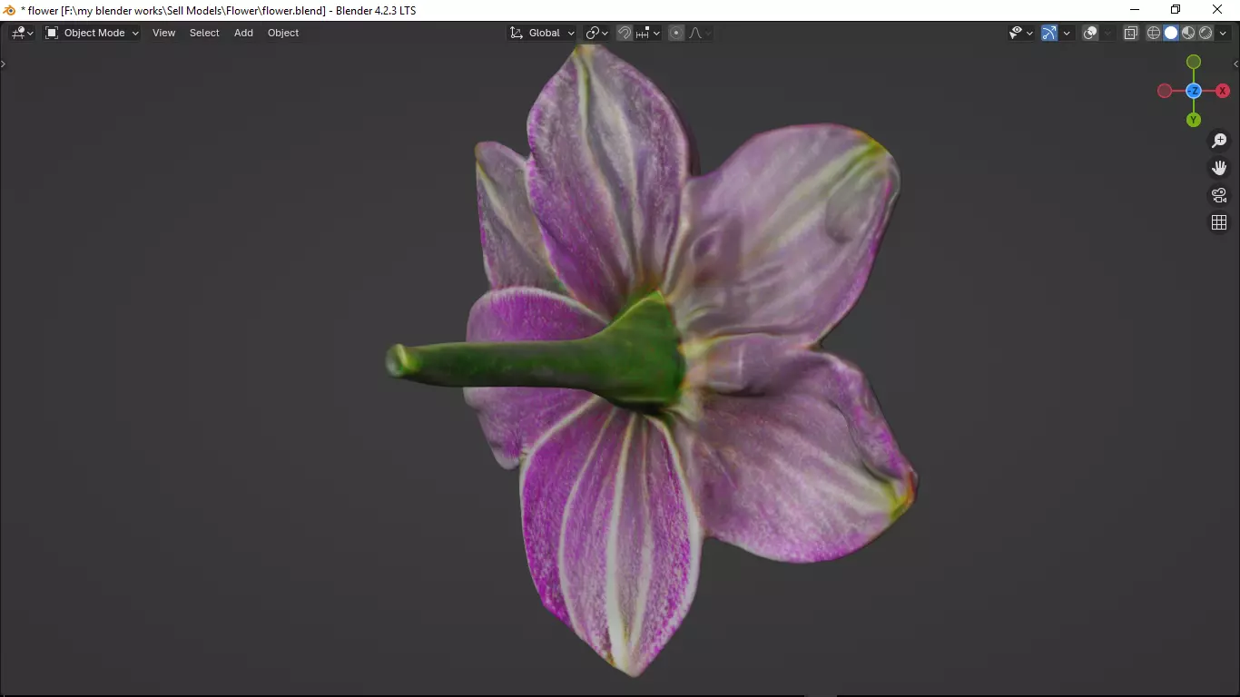 Flower Low-poly 3D model_22