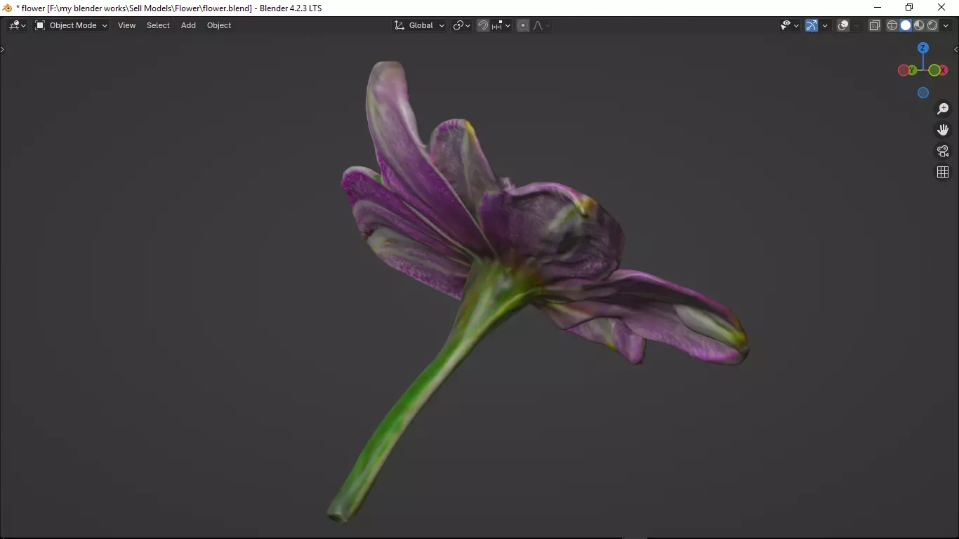 Flower Low-poly 3D model_14