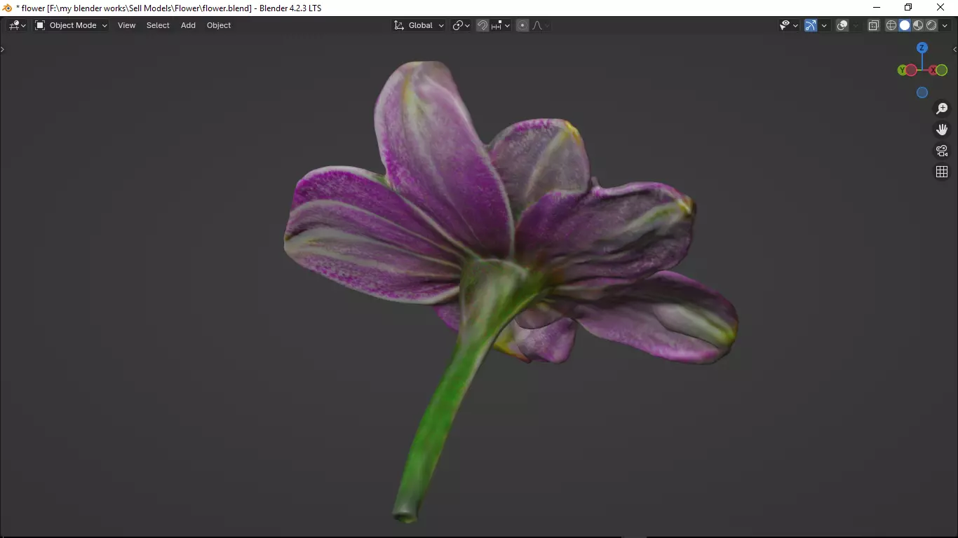 Flower Low-poly 3D model_13
