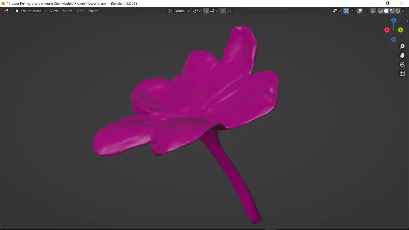 Flower Low-poly 3D model_27