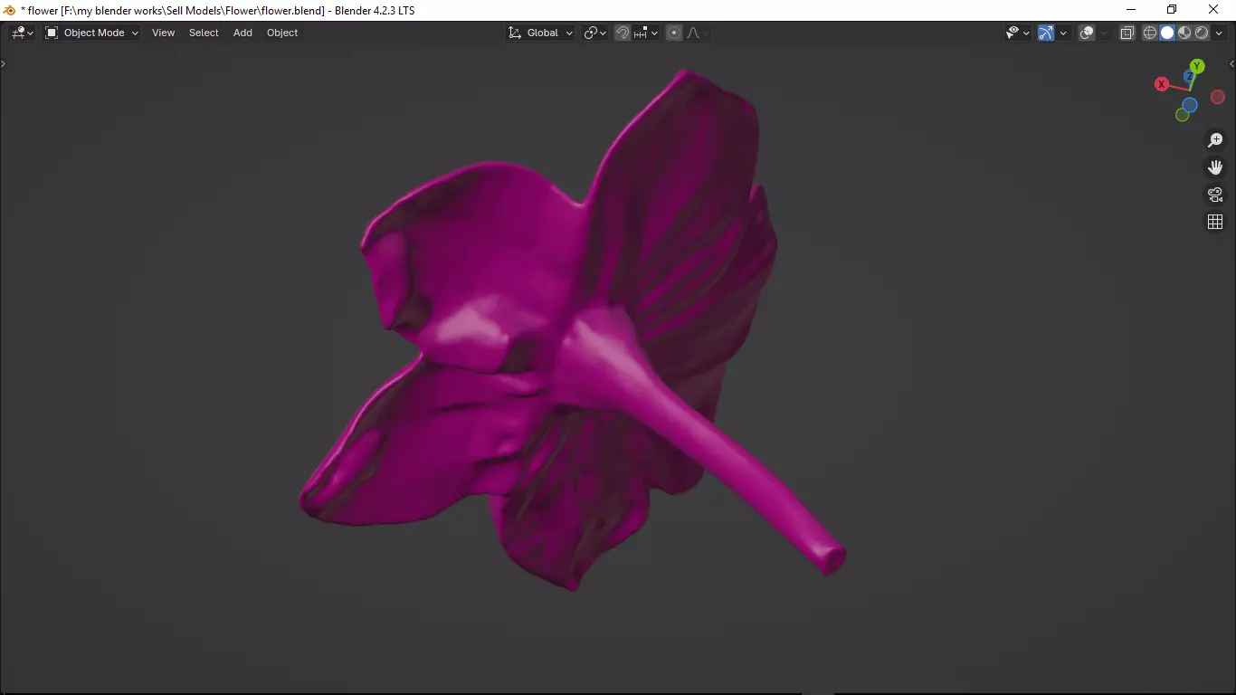 Flower Low-poly 3D model_30