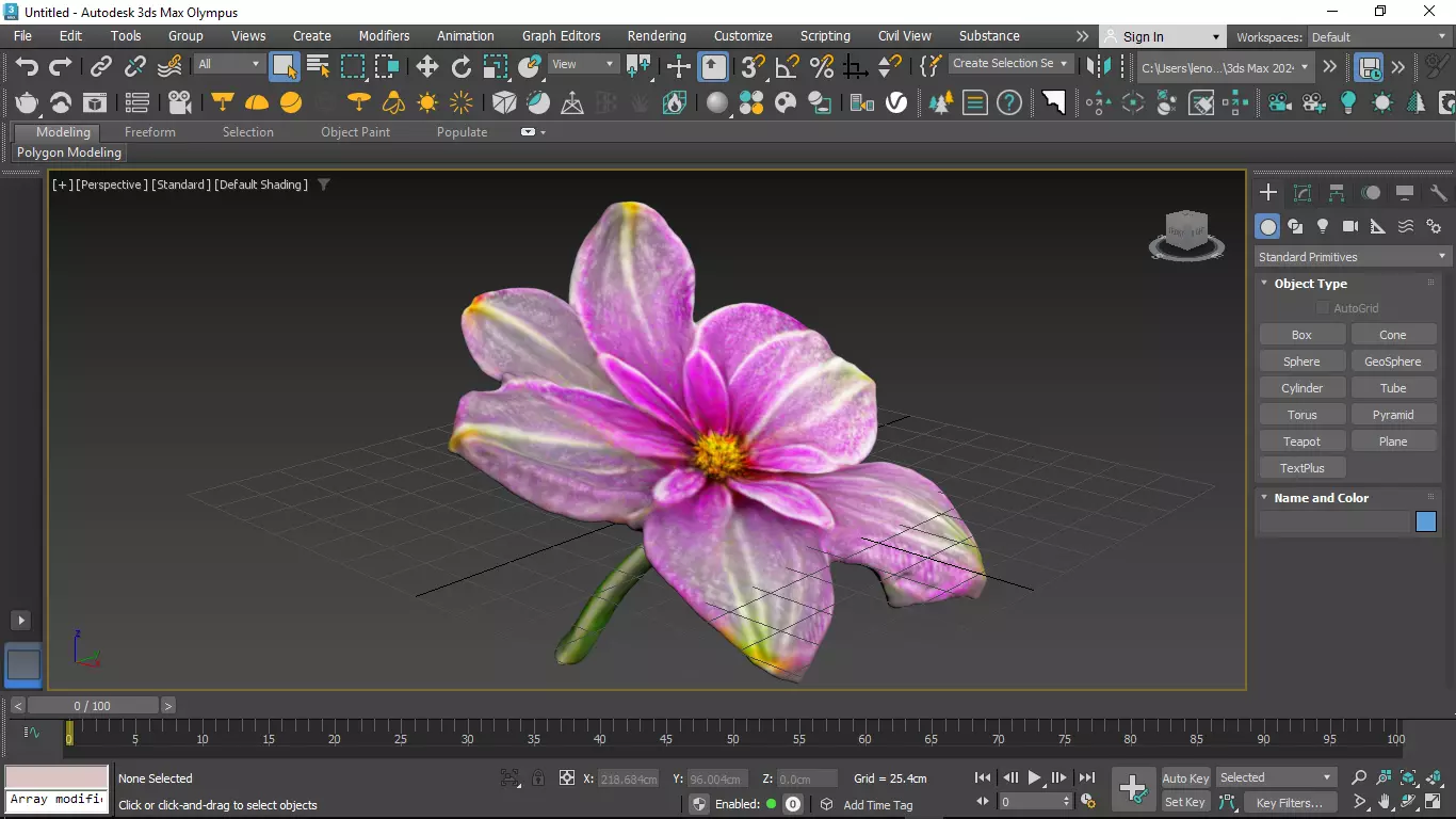 Flower Low-poly 3D model_1