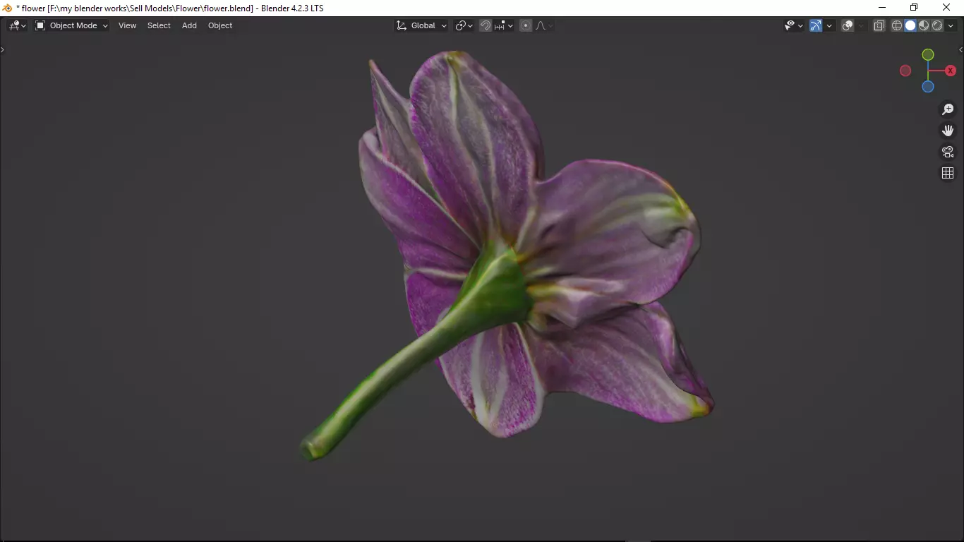 Flower Low-poly 3D model_21