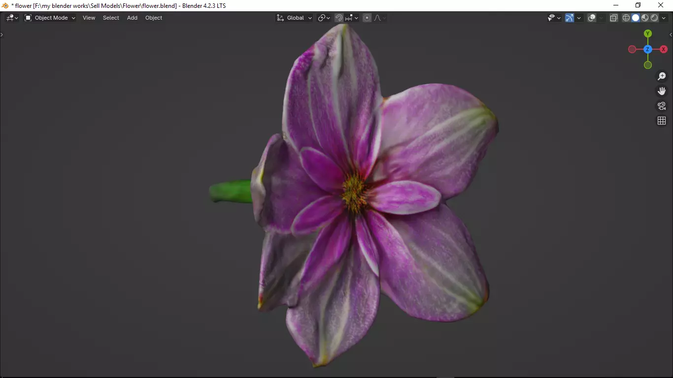 Flower Low-poly 3D model_17