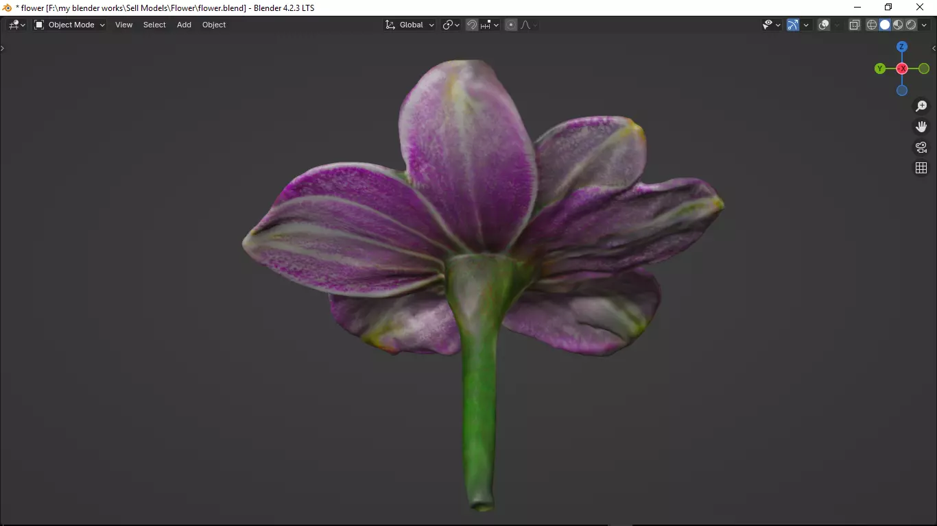 Flower Low-poly 3D model_12