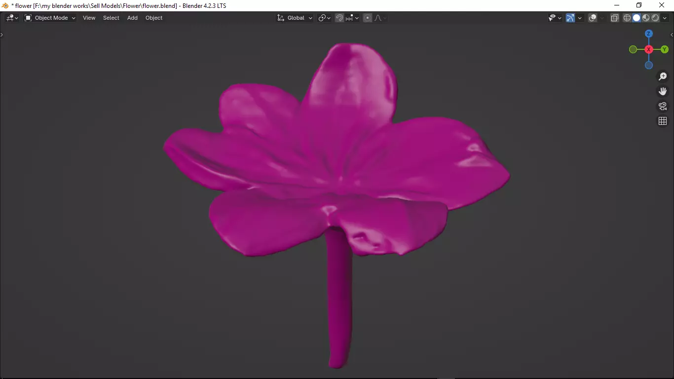 Flower Low-poly 3D model_26