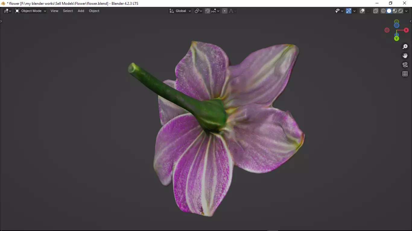 Flower Low-poly 3D model_23