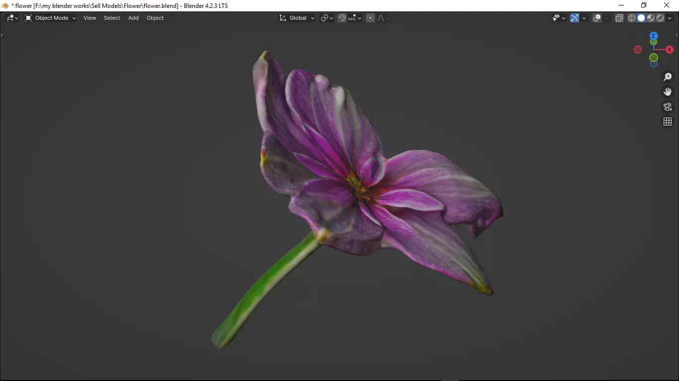 Flower Low-poly 3D model_19
