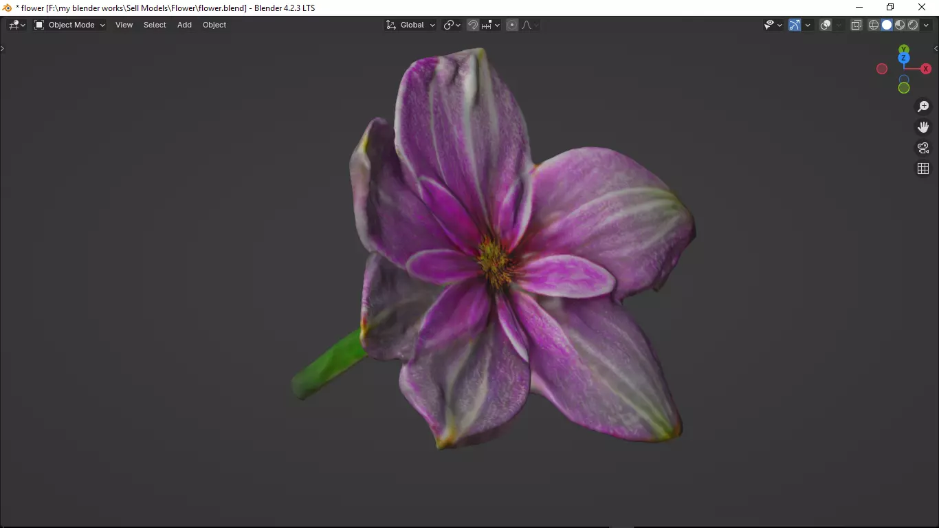 Flower Low-poly 3D model_18