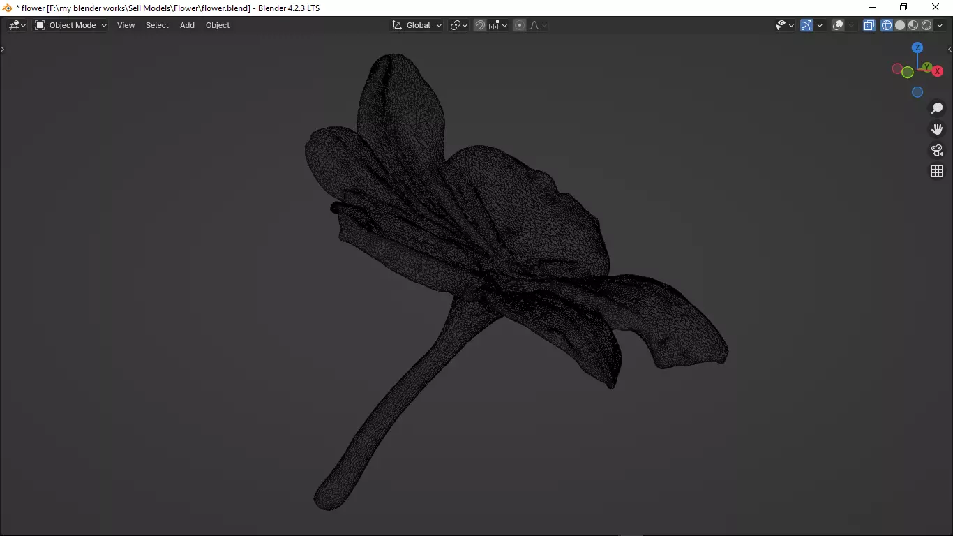 Flower Low-poly 3D model_34