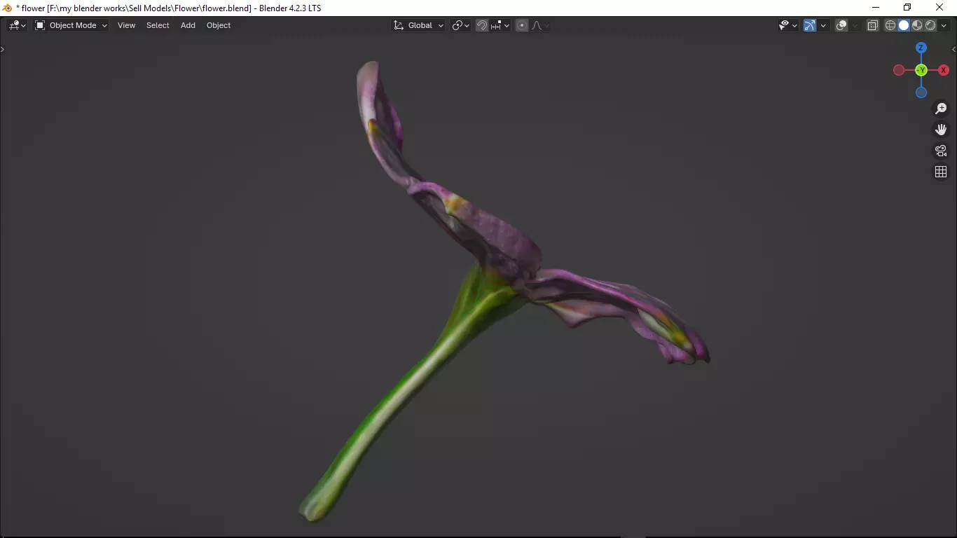 Flower Low-poly 3D model_15