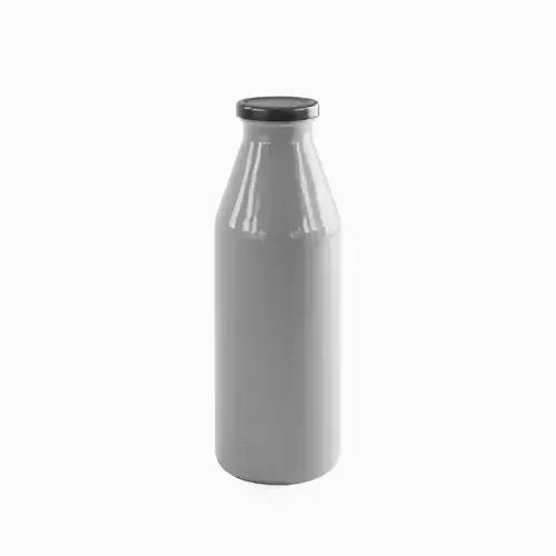 Milk Bottle Set Low-poly 3D model 3