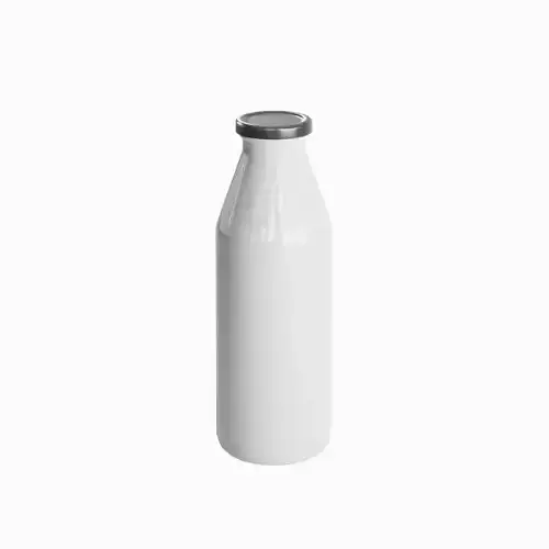 Milk Bottle Set Low-poly 3D model 4