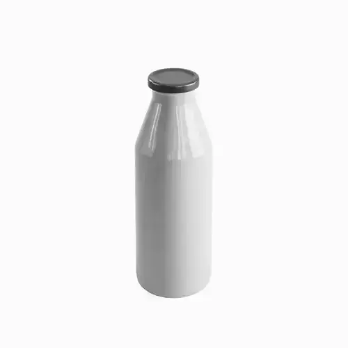 Milk Bottle Set Low-poly 3D model 5