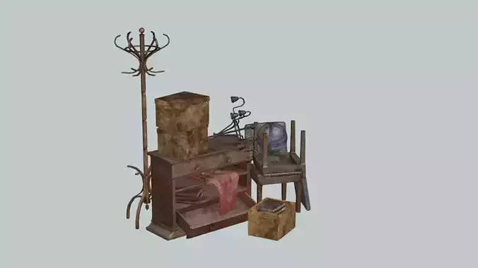 Debris Groundfill Junk Trash Game Ready Low-Poly 3D Model