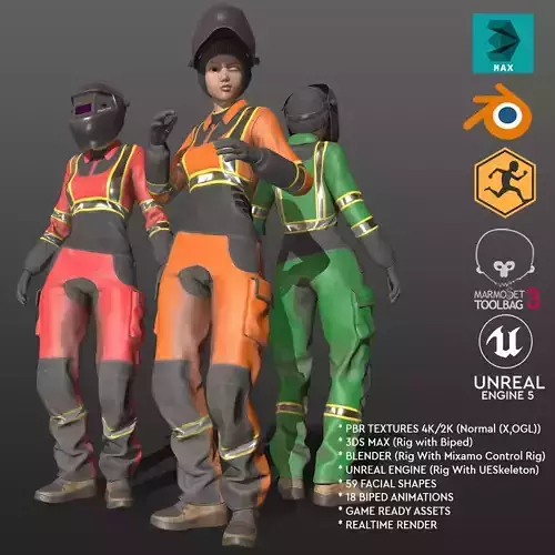 Welder Worker Suit Female