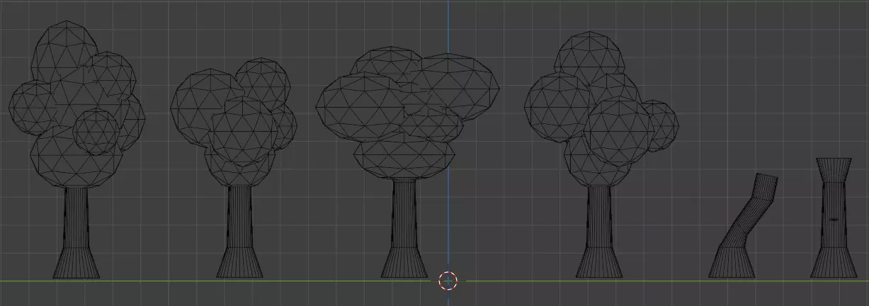 Stylised Low Poly Tree Set Low-poly 3D model_8
