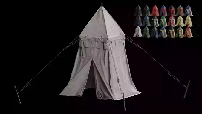 Medieval Tent 02 Low-poly 3D model