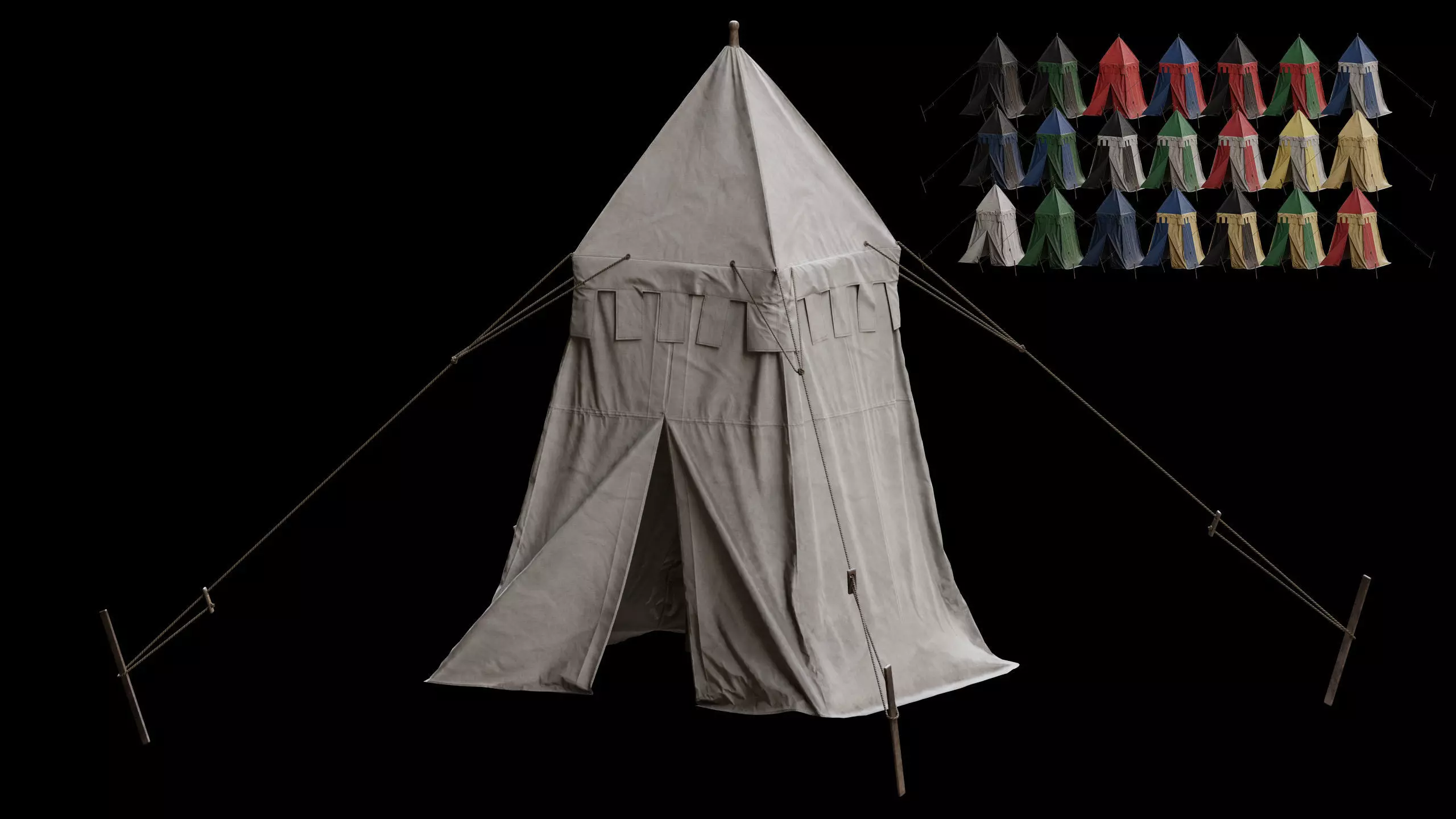 Medieval Tent 02 Low-poly 3D model