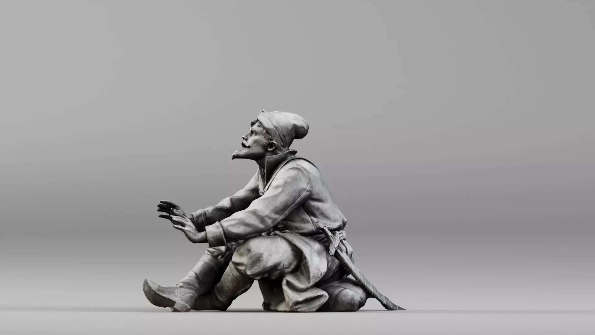 001658 Medieval Peasant Detailed Sitting Character 3D print model_10