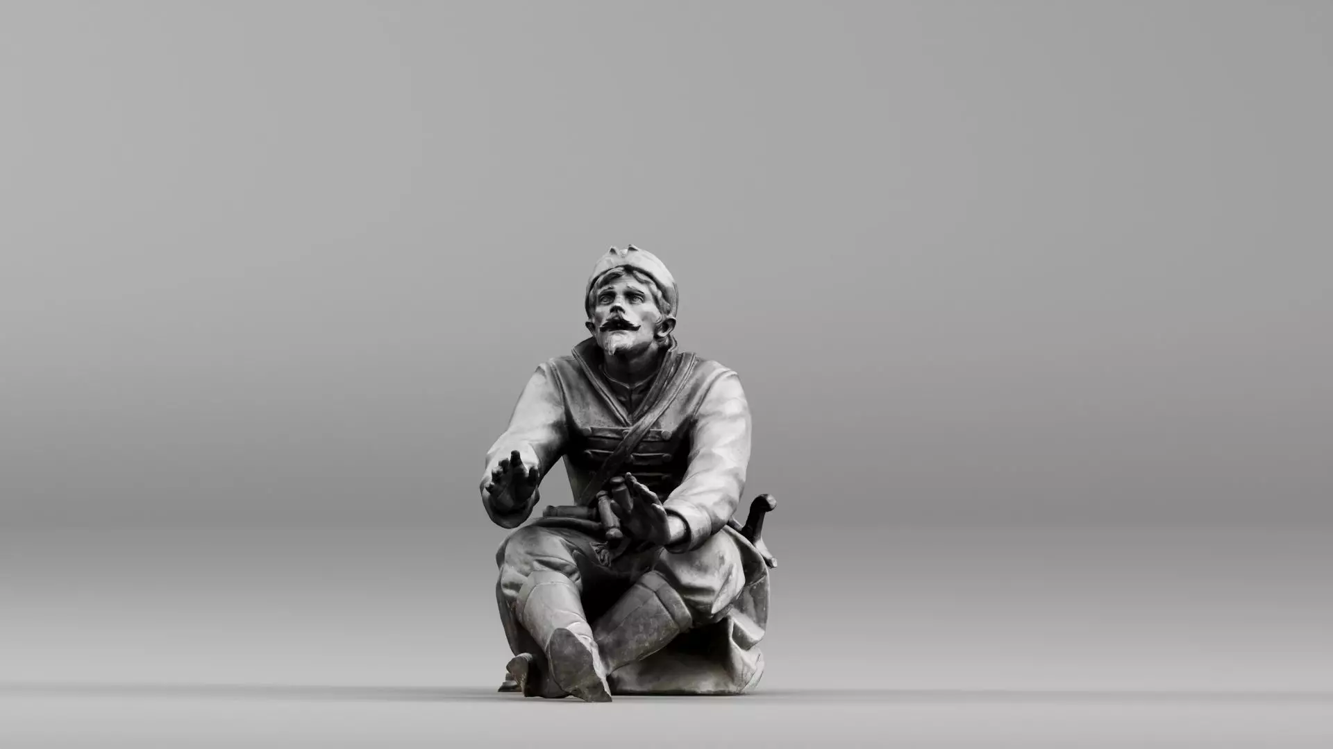 001658 Medieval Peasant Detailed Sitting Character 3D print model_12