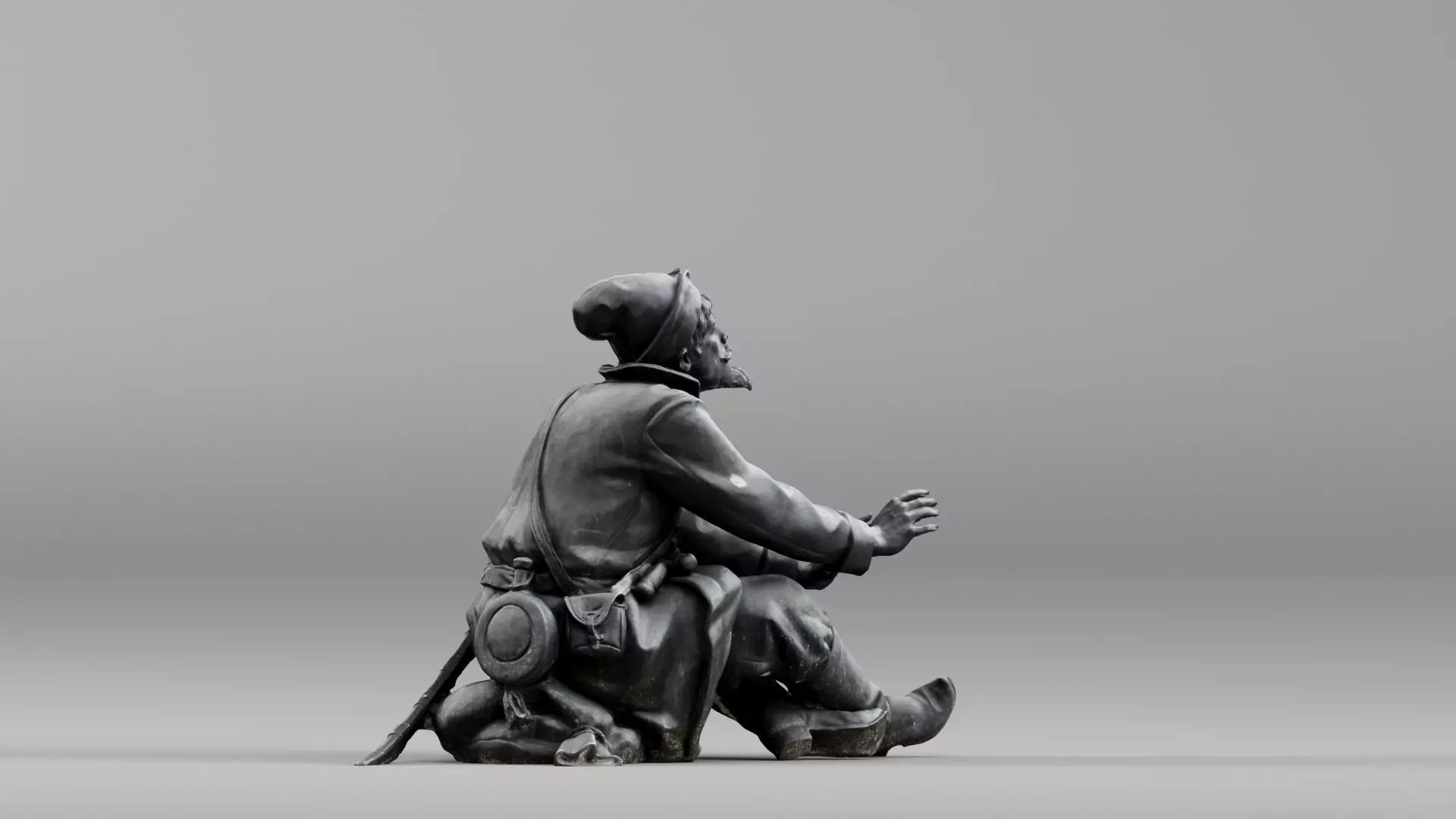 001658 Medieval Peasant Detailed Sitting Character 3D print model_6