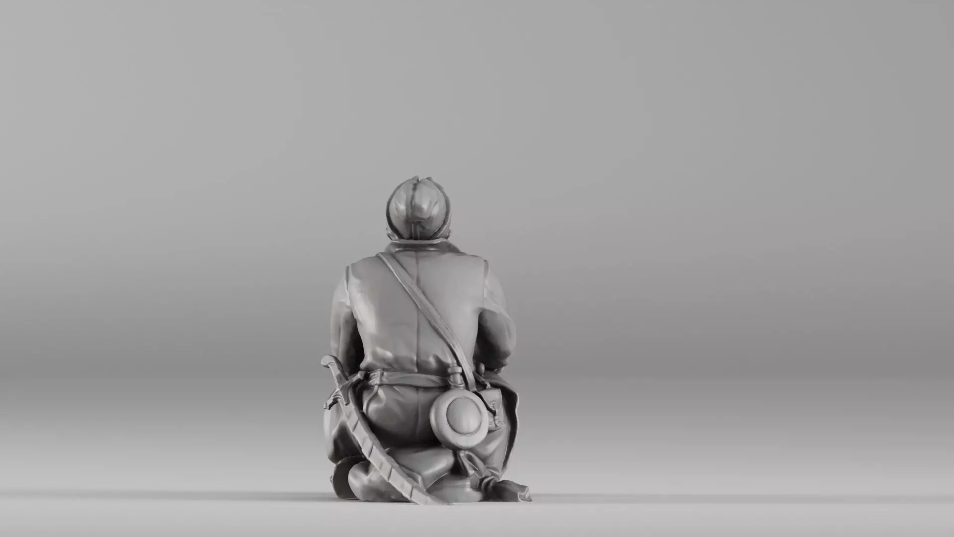 001658 Medieval Peasant Detailed Sitting Character 3D print model_7