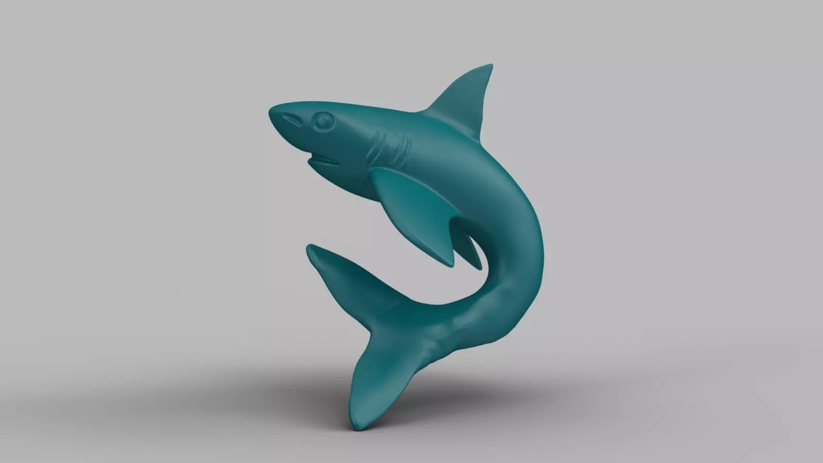 Shark Figurine with Wave Base 3D print model_9