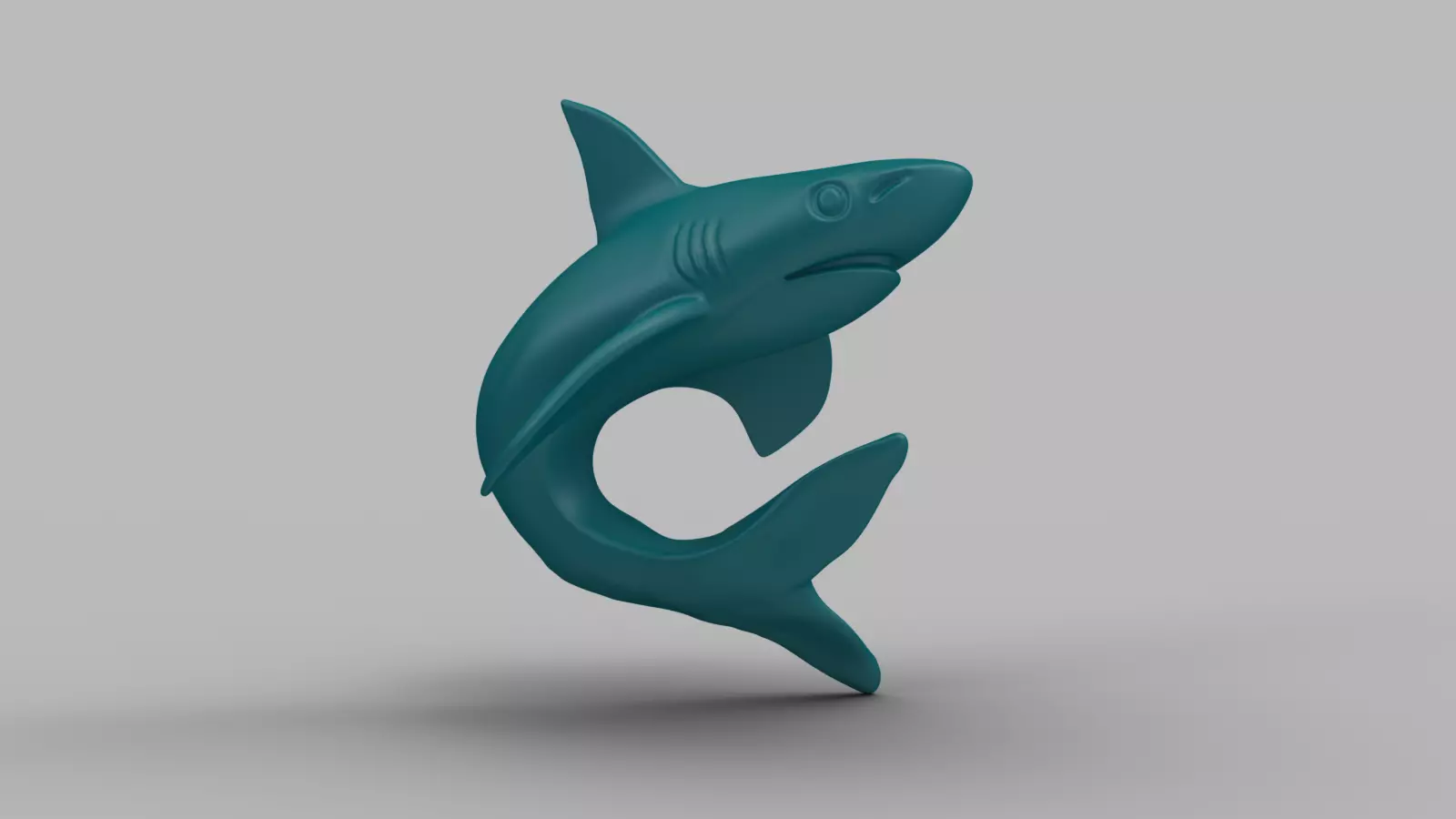 Shark Figurine with Wave Base 3D print model_8