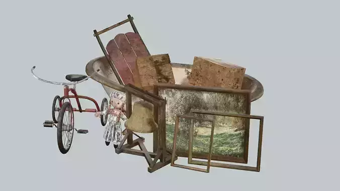 Debris Groundfill Junk XX Trash Game Ready Low-Poly 3D Model