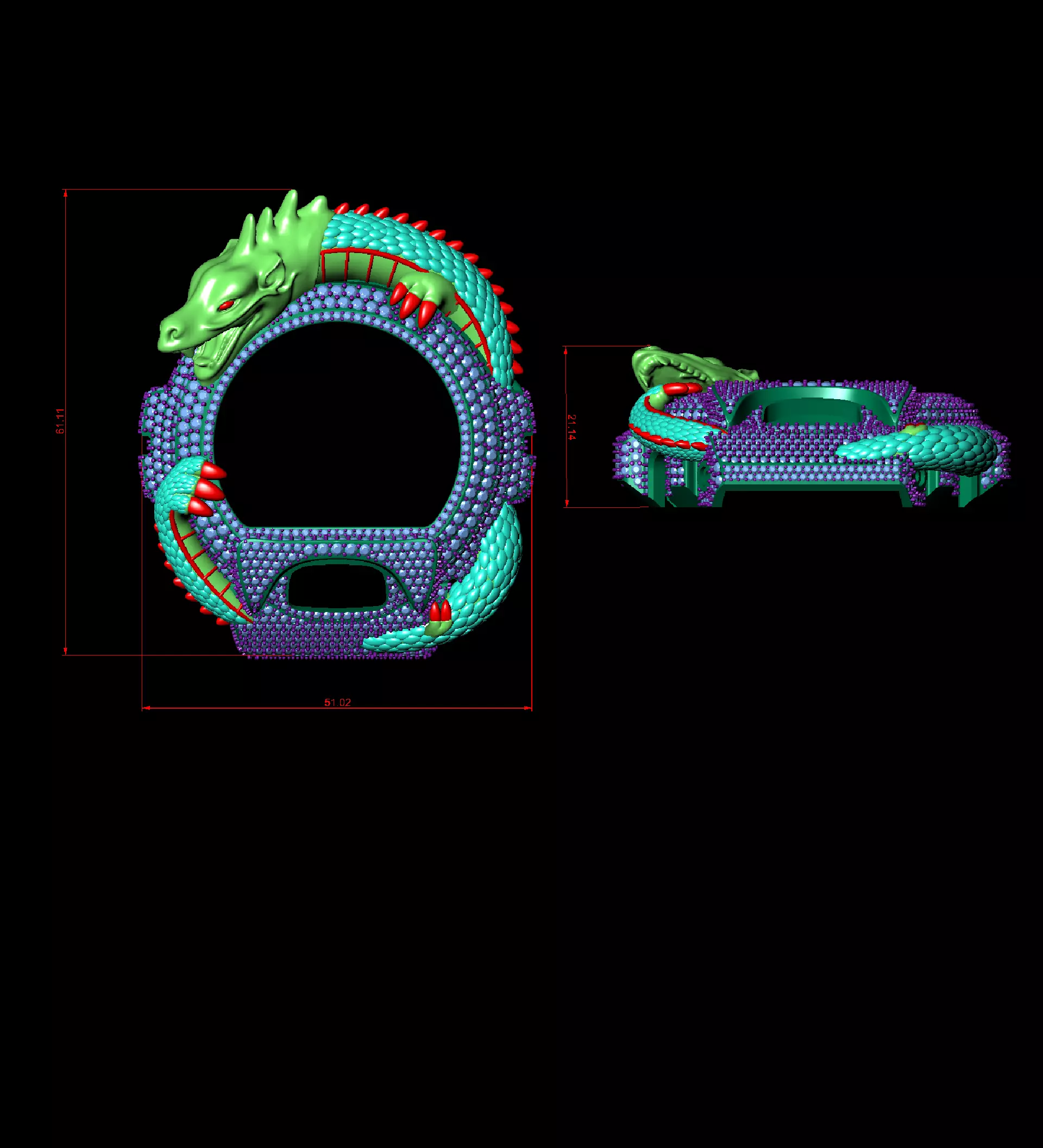 Dragon G-Shock  case 3D print model 3D print model 3D print model_2