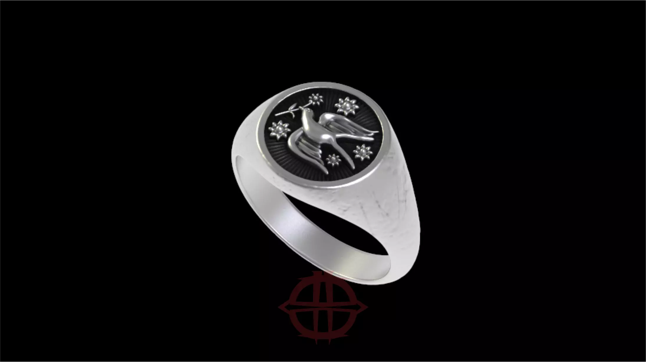 SWALLOW SIGNET RING 3D print model_2