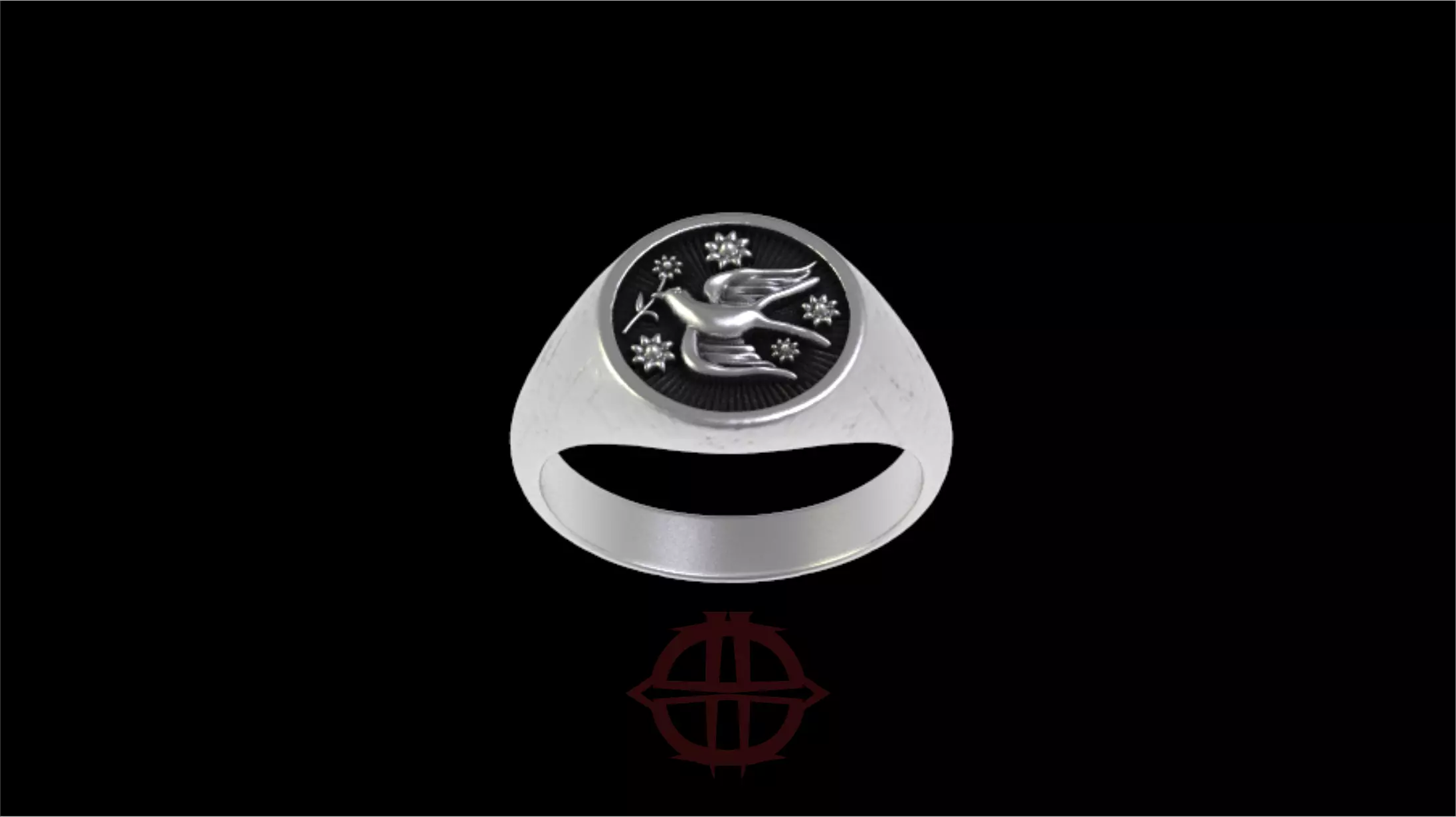SWALLOW SIGNET RING 3D print model_1