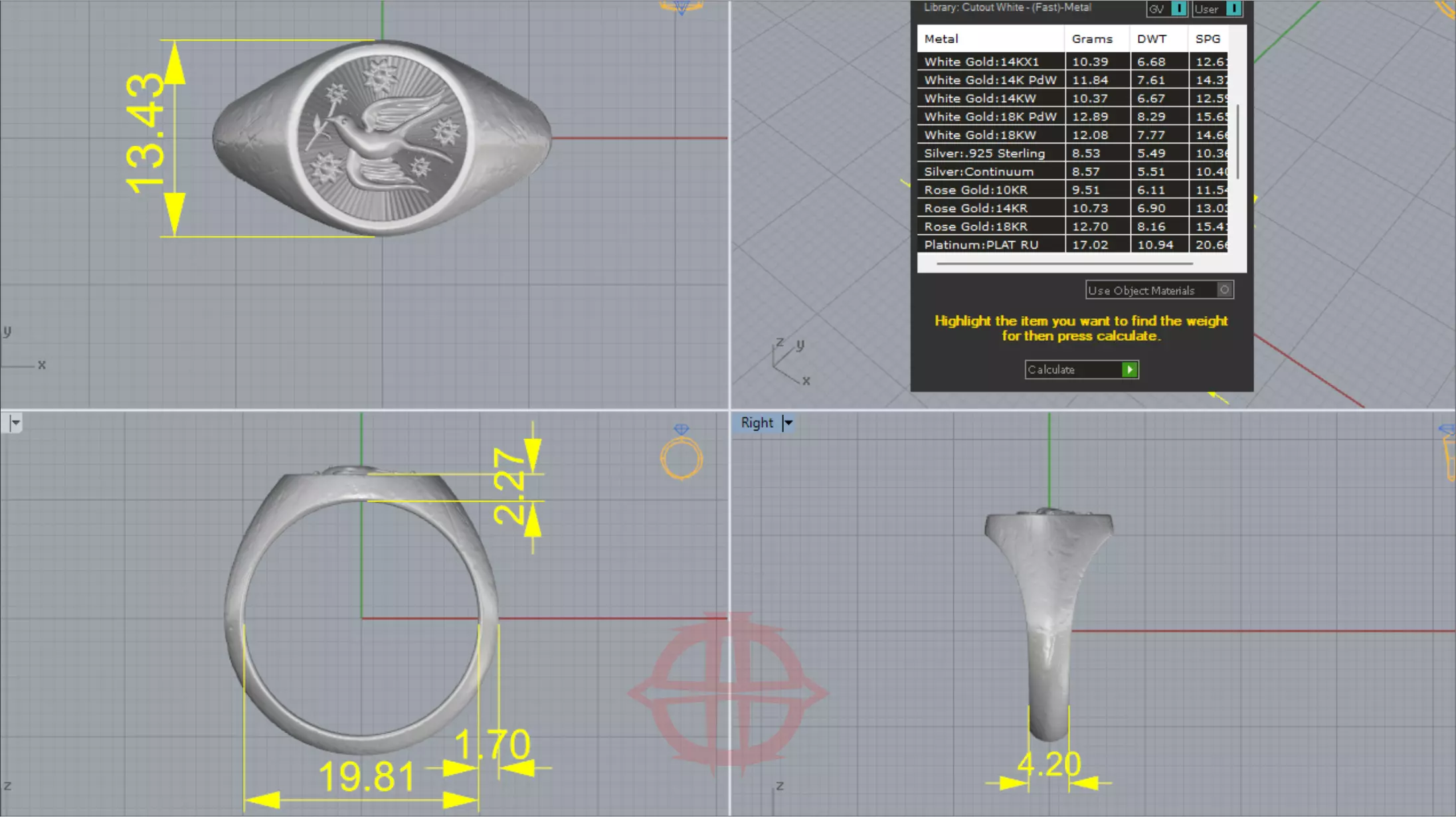 SWALLOW SIGNET RING 3D print model_6