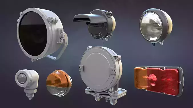 Soviet Military Lights High-Poly Collection