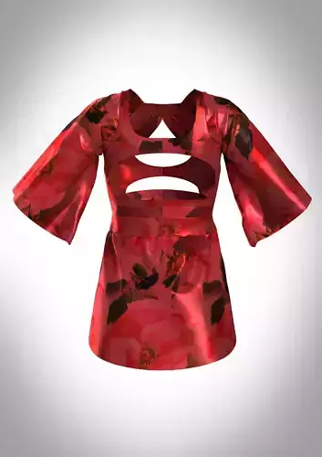 Chic 3D Cut-Out Peplum Top Model