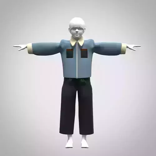 Girls DENIM JACKET 3d clothing 3d clothing rigged model Low-poly 3D model Girls DENIM JACKET 3d clothing 3d clothing rigged model Low-poly 3D model