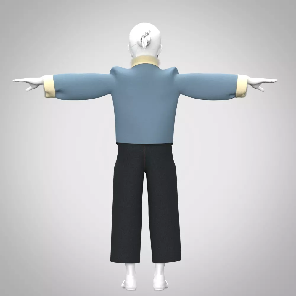 Girls DENIM JACKET 3d clothing 3d clothing rigged model Low-poly 3D model_1