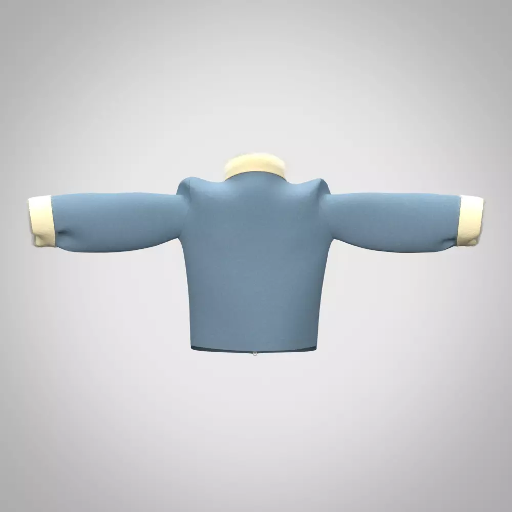 Girls DENIM JACKET 3d clothing 3d clothing rigged model Low-poly 3D model_5