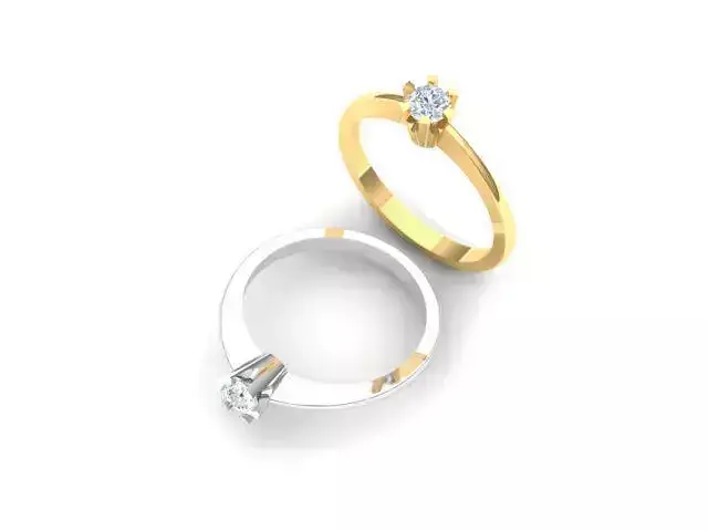 Six-Prong Petite Engagement ring with 4 mm Stone USA ring size 7