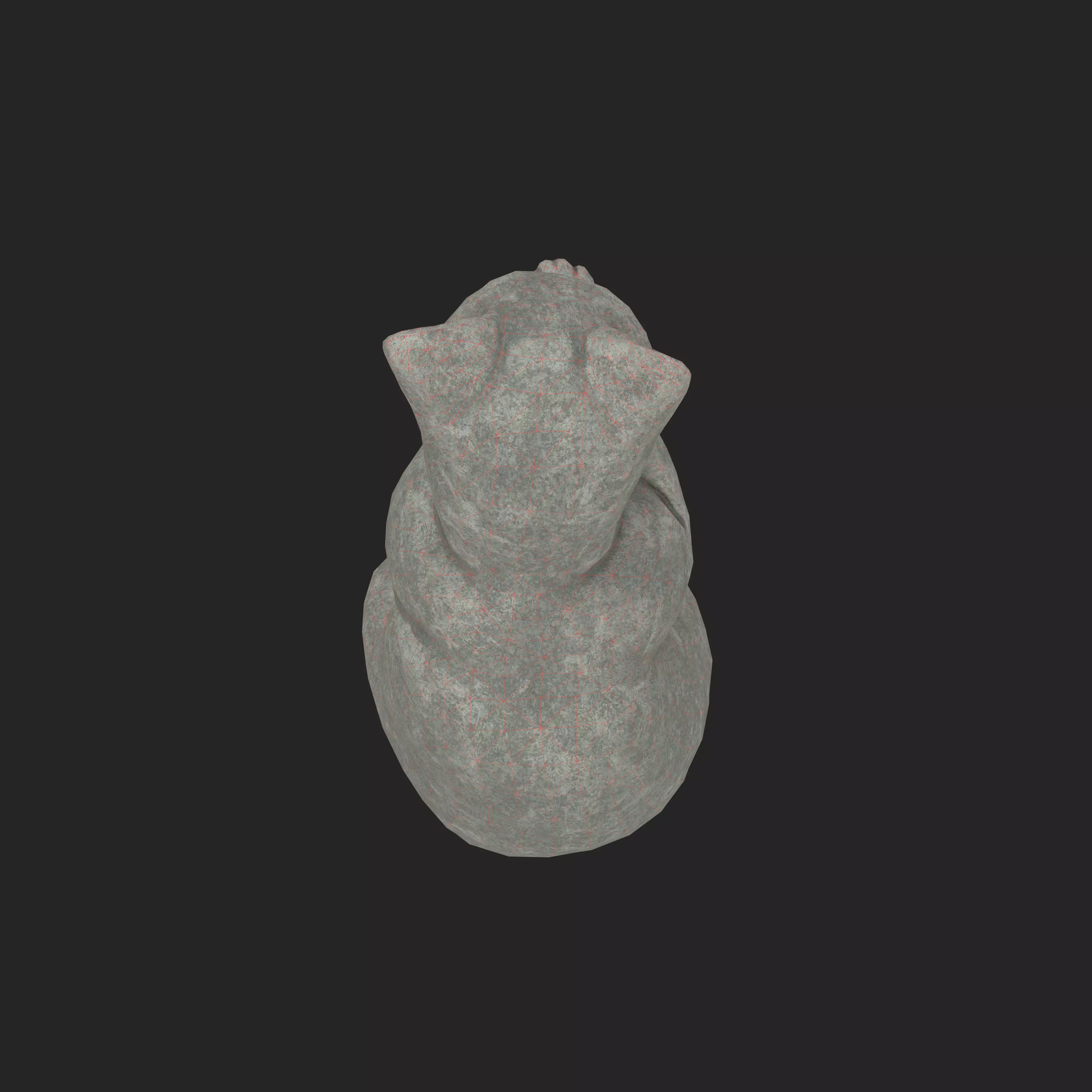 Grooming cat oxydated statue 3D model_9