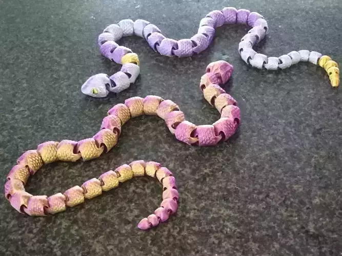 Articulated Flexi Snake  Print-in-Place Fidget Toy
