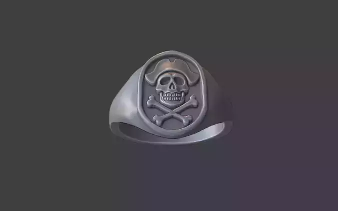 smooth skull signet ring 